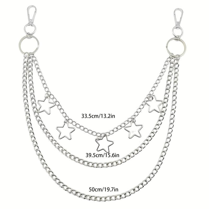 Pentagram Layer Pant Chain Men's Y2K Jewelry