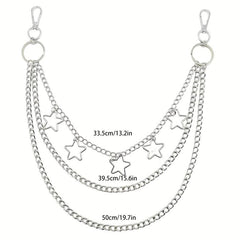 Pentagram Layer Pant Chain Men's Y2K Jewelry