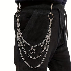 Pentagram Layer Pant Chain Men's Y2K Jewelry