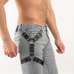 Men's Leather Leg Ring Punk Decorative Belt