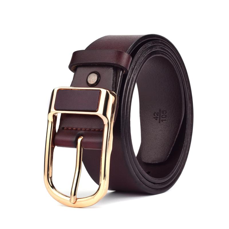 Men's Business Leather Belt with Pin Buckle