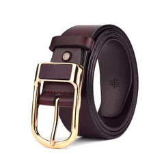 Men's Business Leather Belt with Pin Buckle