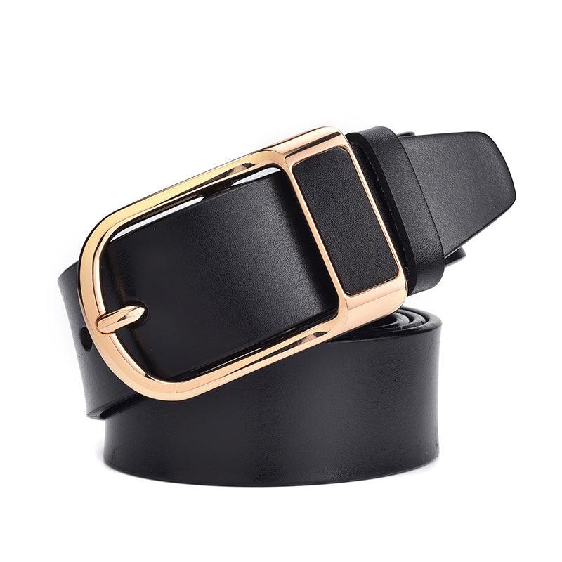 Men's Business Leather Belt with Pin Buckle