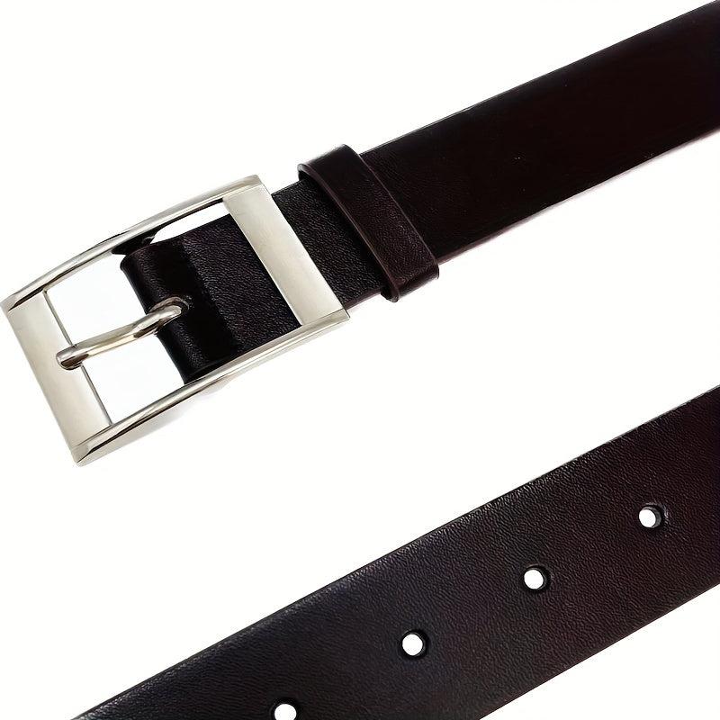 Chocolate Square Pin Buckle Casual Belt For Men