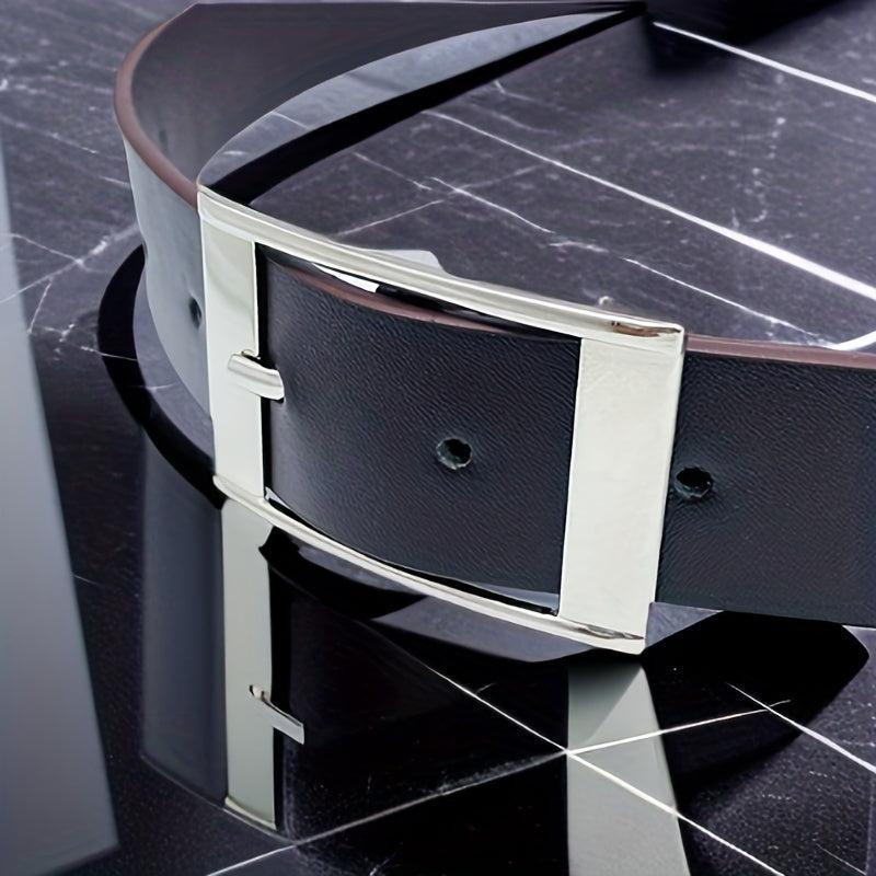 Chocolate Square Pin Buckle Casual Belt For Men