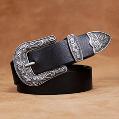 Carved Needle Buckle Retro Belt for Men