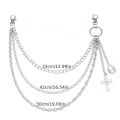 Alloy Cross Pendant Chain Hip Hop Accessory for Men