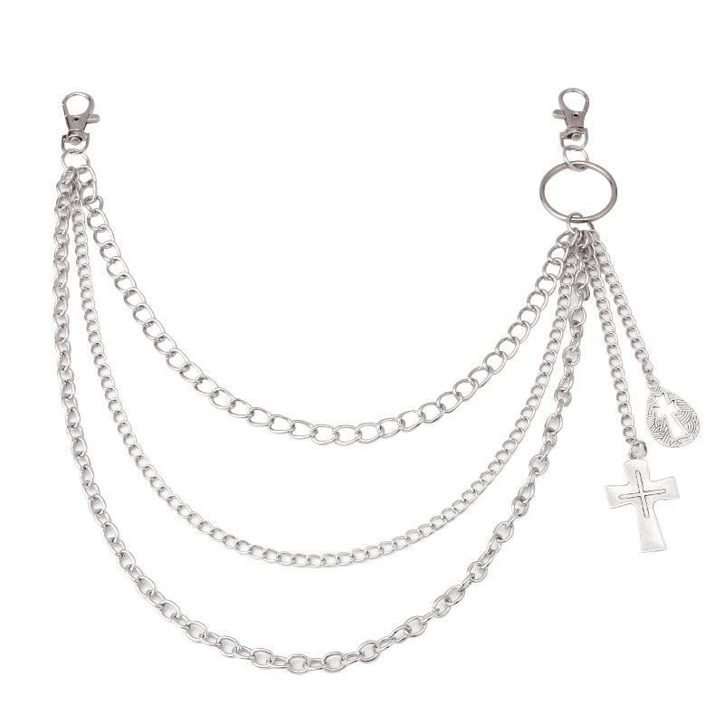 Alloy Cross Pendant Chain Hip Hop Accessory for Men
