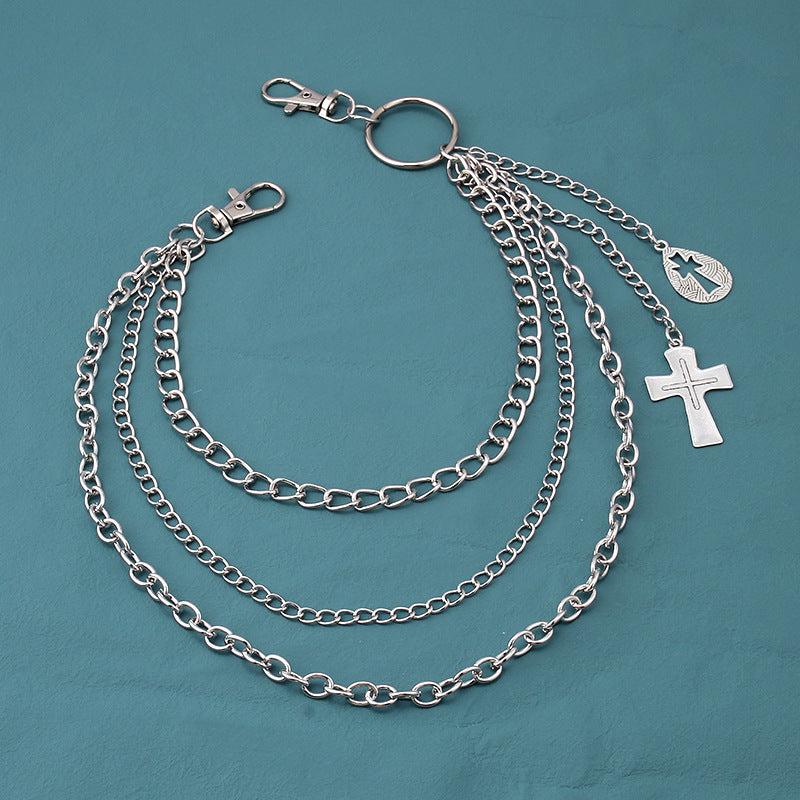 Alloy Cross Pendant Chain Hip Hop Accessory for Men