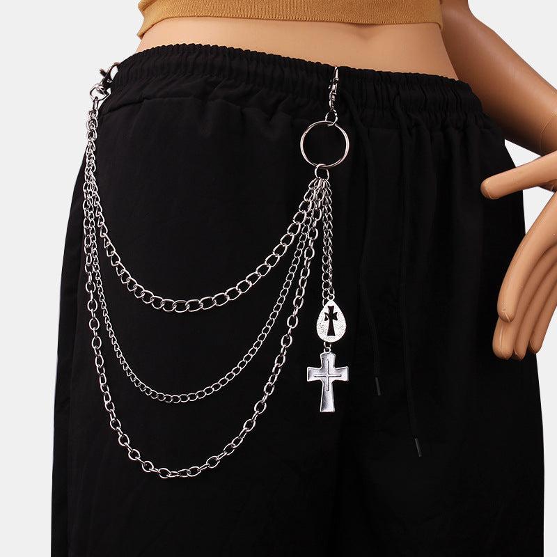 Alloy Cross Pendant Chain Hip Hop Accessory for Men