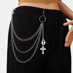 Alloy Cross Pendant Chain Hip Hop Accessory for Men