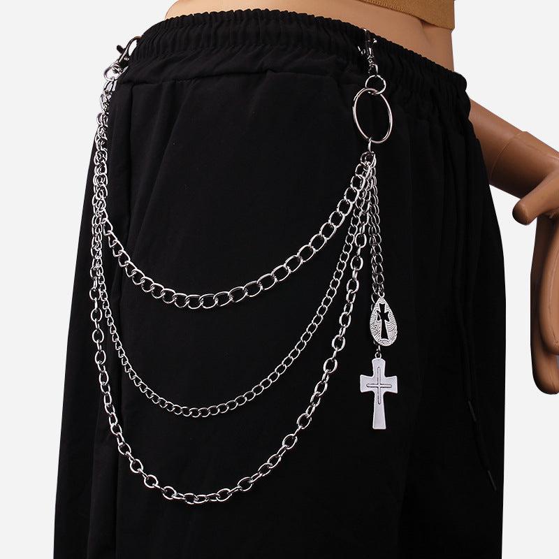Alloy Cross Pendant Chain Hip Hop Accessory for Men
