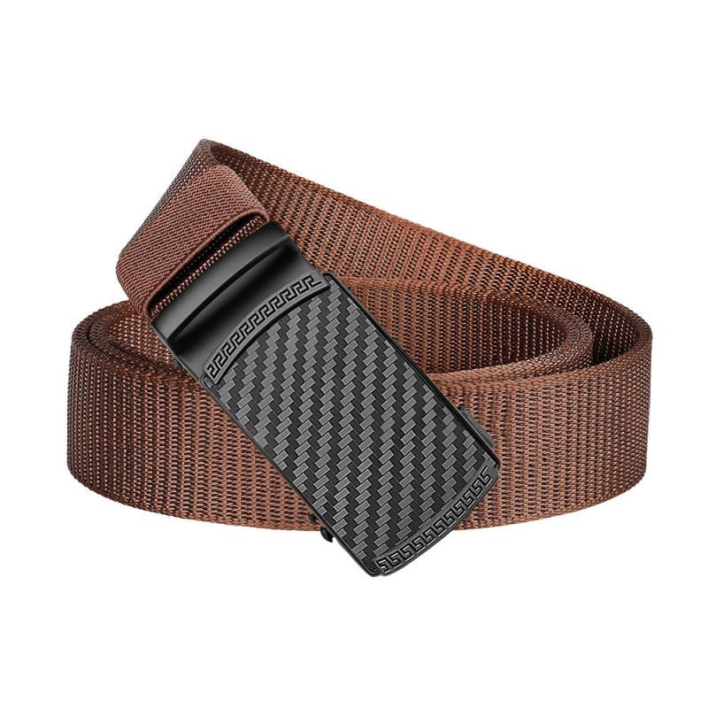 Men's Ratchet Belt Golf Belt Quick Release Automatic Slide Buckle Nylon Web