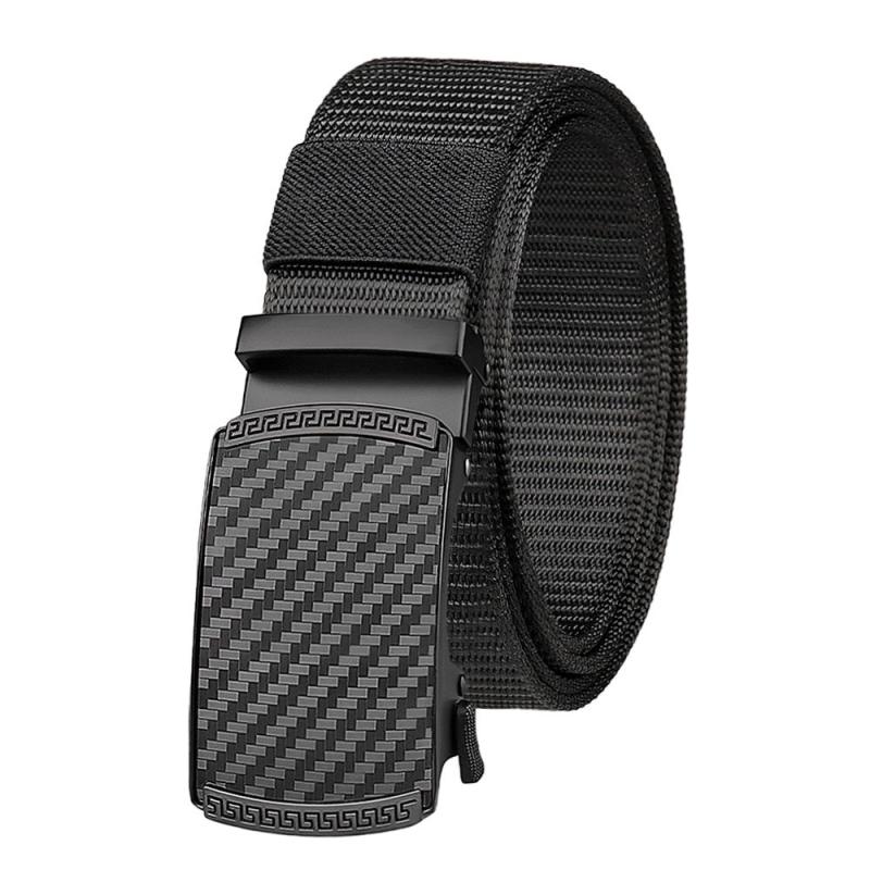 Men's Ratchet Belt Golf Belt Quick Release Automatic Slide Buckle Nylon Web
