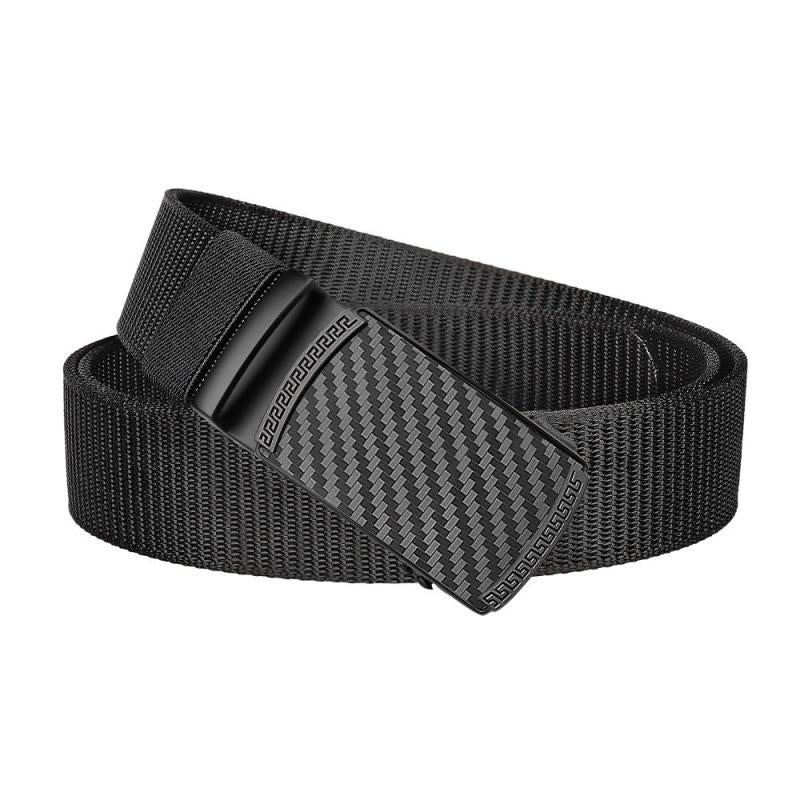 Men's Ratchet Belt Golf Belt Quick Release Automatic Slide Buckle Nylon Web