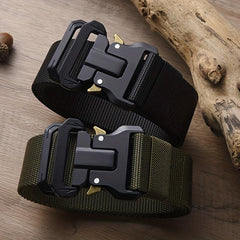 Nylon Tactical Belt Quick Release Metal Buckle for Men Women
