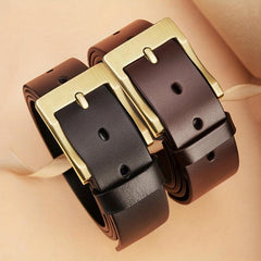 Men's Leather Buckle Belt for Outdoor Party Holiday Business