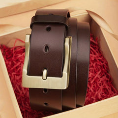 Men's Leather Buckle Belt for Outdoor Party Holiday Business