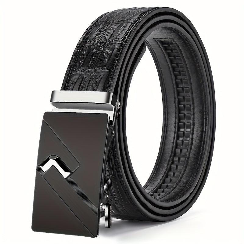 Men's PU Leather Automatic Buckle Belt for Wedding Daily Party