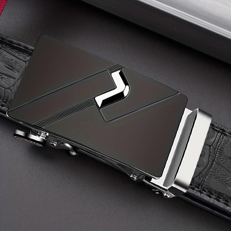 Men's PU Leather Automatic Buckle Belt for Wedding Daily Party