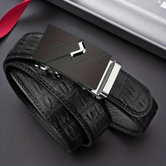 Men's PU Leather Automatic Buckle Belt for Wedding Daily Party