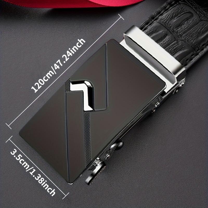 Men's PU Leather Automatic Buckle Belt for Wedding Daily Party