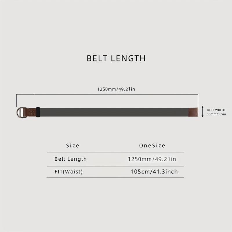 Double Loop Buckle Belt For Men Casual Canvas Belt Braid Pants