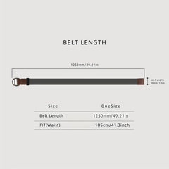Double Loop Buckle Belt For Men Casual Canvas Belt Braid Pants