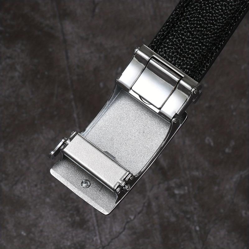 Men's Crocodile Pattern Automatic Buckle PU Leather Belt