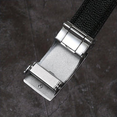 Men's Crocodile Pattern Automatic Buckle PU Leather Belt