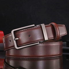 Men's Business Leather Belt Pin Buckle