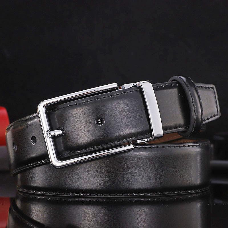 Men's Business Leather Belt Pin Buckle