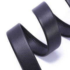 Men's Large Size Leather Belt with Automatic Buckle for Jeans