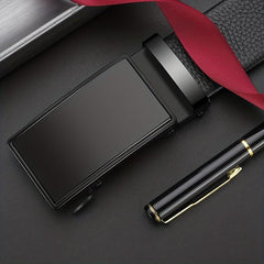 Men's PU Leather Belt Automatic Buckle Business Dress Accessory