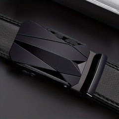 Men's Business Buckle Belt Automatic PU Leather Belt