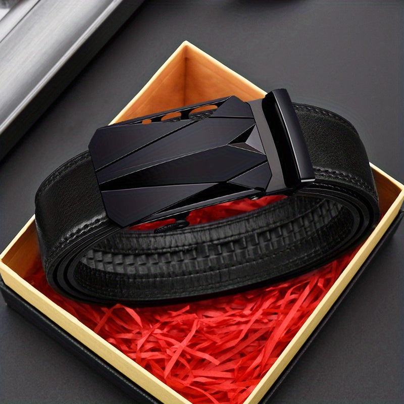 Men's Business Buckle Belt Automatic PU Leather Belt