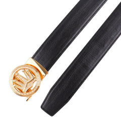 Men's Crown Automatic Buckle Tree Bark Grain PU Belt