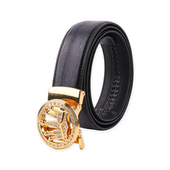 Men's Crown Automatic Buckle Tree Bark Grain PU Belt