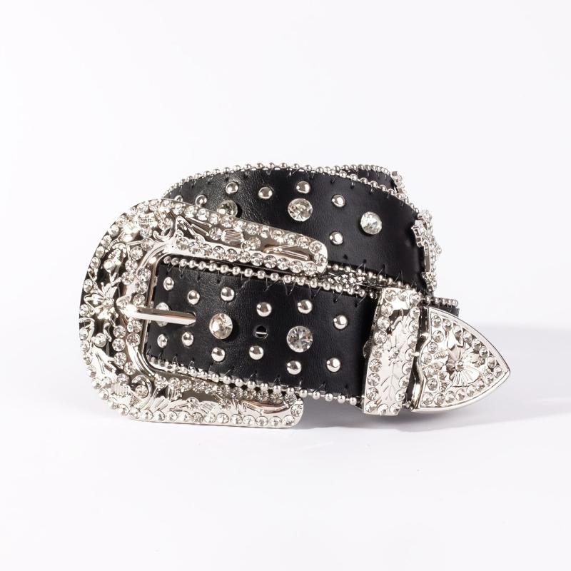Men's Rhinestone Belt Cross Western Cowboy Cowgirl Jewelry Leather Belt