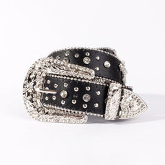 Men's Rhinestone Belt Cross Western Cowboy Cowgirl Jewelry Leather Belt