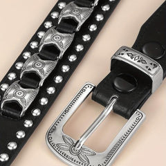 Men's Point Bead Pin Buckle Belt for Casual or Formal Wear