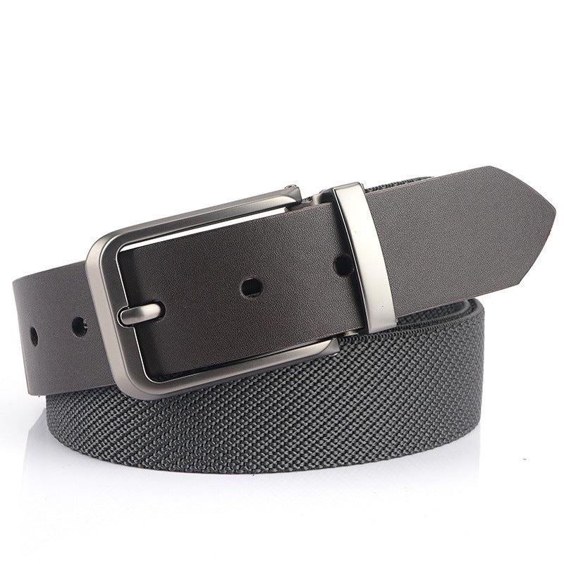 Men's Microfiber Pin Buckle Belt Casual Lightweight Inner Silver Buckle Belt