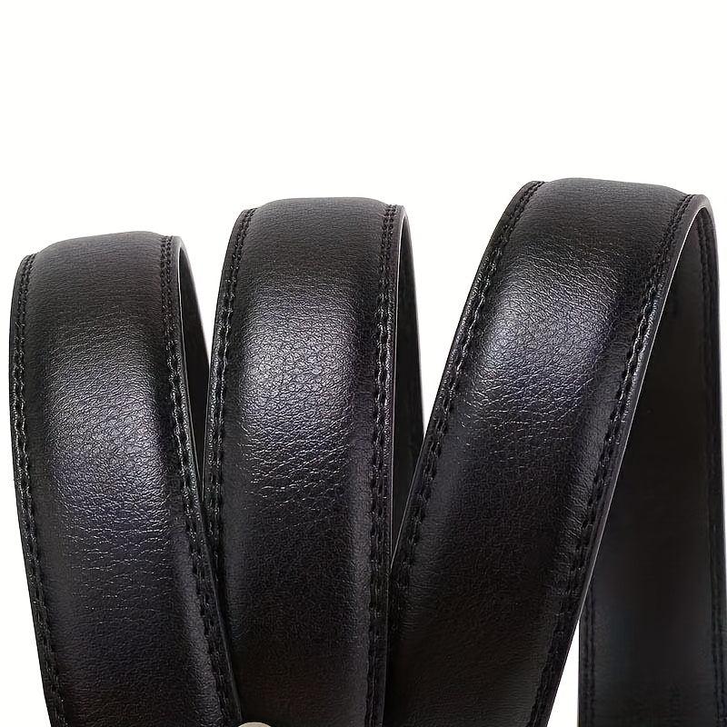 Men's Leather Belt Ratchet Buckle Business Suit Waist Strap High Belt