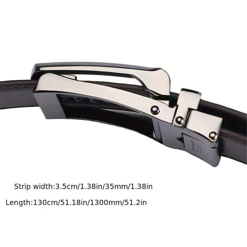 Men's Leather Belt Ratchet Buckle Business Suit Waist Strap High Belt