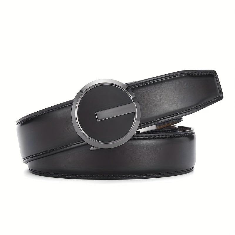 Men's Leather Belt Automatic Buckle 3 Wide Adjustable Length