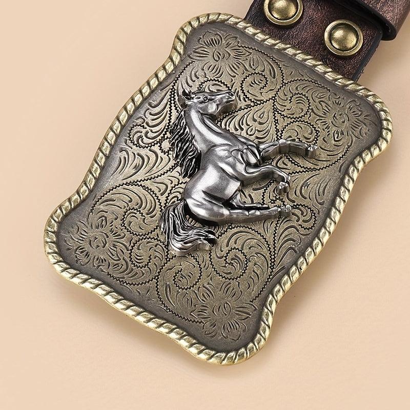 Retro Western Cowboy Belt Running Horse Buckle Belts