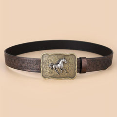 Retro Western Cowboy Belt Running Horse Buckle Belts