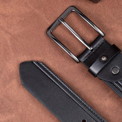 Men's Studded Core Formal Belt Casual Needle Buckle PU Leather Belt