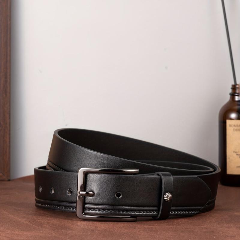 Men's Studded Core Formal Belt Casual Needle Buckle PU Leather Belt