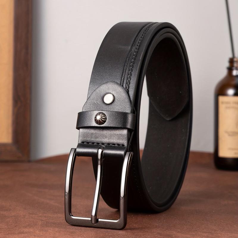 Men's Studded Core Formal Belt Casual Needle Buckle PU Leather Belt